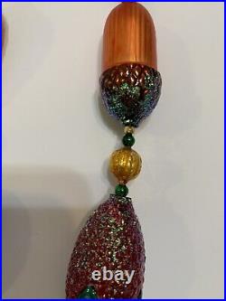 Retired CHRISTOPHER RADKO Garland Nuts & Berries 1 Pc. Glass Christmas 6 feet