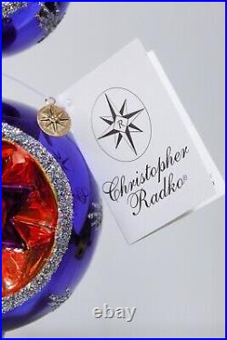 Retired CHRISTOPHER RADKO Moon Glow Glass Christmas Tree Topper Finial NWT
