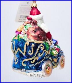 Retired CHRISTOPHER RADKO Royal Roadster Blown Glass Christmas Ornament withTAG