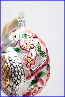 Retired CHRISTOPHER RADKO Two Turtle Doves 12 Days of Christmas Glass Ornament