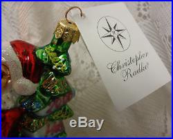 Retired Christopher Radko Christmas Tree & Santa Collection Glass Ornament