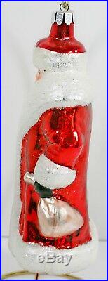 Retired Christopher Radko Red Russian Santa Christmas Ornament First Coloration