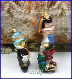 Retired Disney Christopher Radko Jiminy & Pinocchio Christmas Holiday Ornament