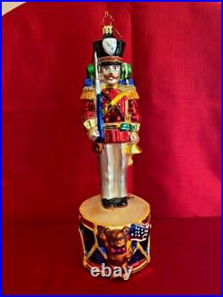 SIGNED Christopher Radko Ornament AT ATTENTION Toy Soldier RARE Hand Blown