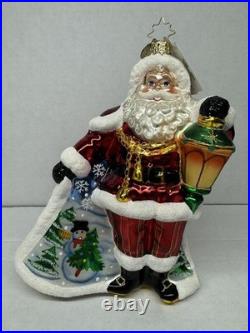Scenic Surprise Santa 1015576 By Christopher Radko (rare)