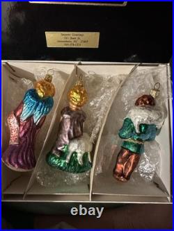 Set Of 3 Sets Christopher Radko Three Wise Men Holy Family Shepard Prayer Gloria