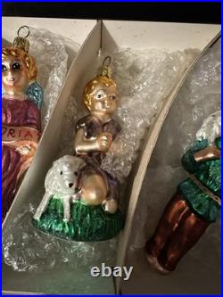 Set Of 3 Sets Christopher Radko Three Wise Men Holy Family Shepard Prayer Gloria