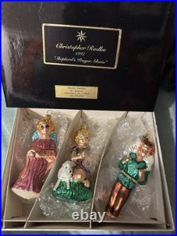 Set Of 3 Sets Christopher Radko Three Wise Men Holy Family Shepard Prayer Gloria