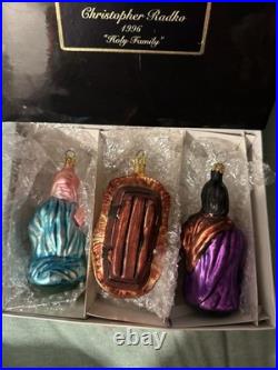 Set Of 3 Sets Christopher Radko Three Wise Men Holy Family Shepard Prayer Gloria