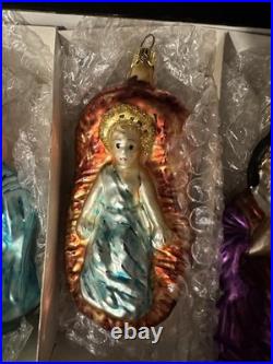 Set Of 3 Sets Christopher Radko Three Wise Men Holy Family Shepard Prayer Gloria