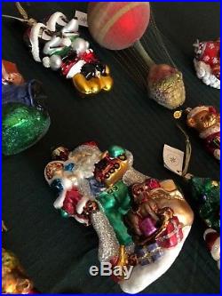 Set of 14 New Christopher Radko Vintage Christmas Ornaments Mickey Minnie Mouse