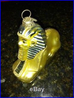 Set of 4 Christopher Radko Christmas Ornament Egyptian Ltd Pharaoh With Box