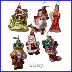 Set of 6 VTG Blown Glass Christopher Radko Christmas Ornaments with Tags Radko