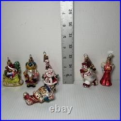 Set of 6 VTG Blown Glass Christopher Radko Christmas Ornaments with Tags Radko