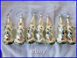 Seven Vintage Christopher RADKO Rabbit Bunny Christmas Ornaments 4