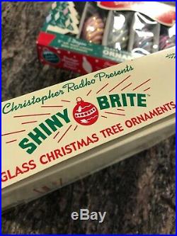 Shiny Brite Christmas Boxed Ornaments Christopher Radko 1940 New Twirl Jewel