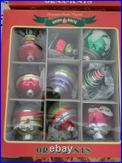 Shiny Brite Christopher Radko Glass Christmas Ornaments Lot Vintage 1940s Design