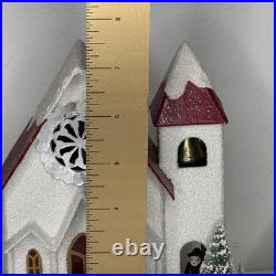 Shiny Brite Christopher Radko Glitter Putz Church Village House Lot 7 Christmas