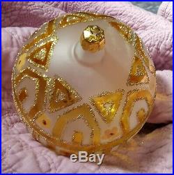 Signed 89-044-1 Christopher Radko Tiffany Gold Christmas Ornament 4.5