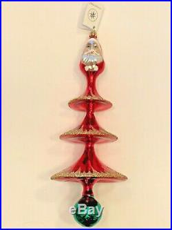 Signed And Very Rare Vintage Christopher Radko Santa Tree Ornament 93-320-0