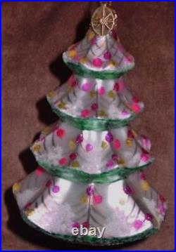 Signed Christopher Radko Winter Tree Mercury Glass Christmas Ornament RARE 1992