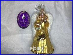 Uniquely Divine Christopher Radko Gilded Angel Glass Christmas Ornament NIB