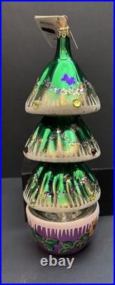 VERY RARE! Christopher Radko EXTRA LARGE! 3 Tier Christmas Tree Ornament 9 x 4