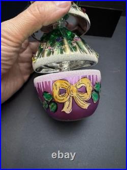 VERY RARE! Christopher Radko EXTRA LARGE! 3 Tier Christmas Tree Ornament 9 x 4