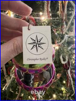 VERY RARE Christopher Radko Ornament Tuxedo Carousel Penguins Glass Christmas