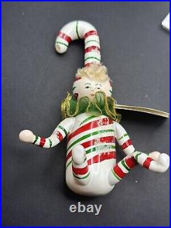 VINTAGE PAIR of Christopher Radko DANDY CANES Candy Stipe Ornaments 97-439-0