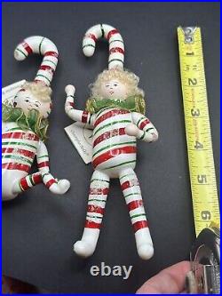 VINTAGE PAIR of Christopher Radko DANDY CANES Candy Stipe Ornaments 97-439-0