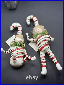 VINTAGE PAIR of Christopher Radko DANDY CANES Candy Stipe Ornaments 97-439-0