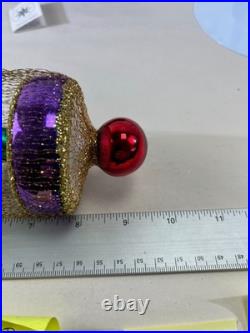 VTG 1993 Christopher Radko Gilded Cage Ornament 9.5in Glass 93-406-1 DS51