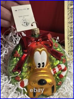 VTG 1997 Christopher Radko DISNEY Mickey ROGERS GARDEN 3 Ornament Set w Red Box