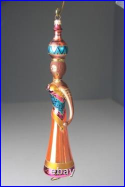 VTG 1999 Christopher Radko Moroccan Maiden Hand blown Glass Christmas Ornament