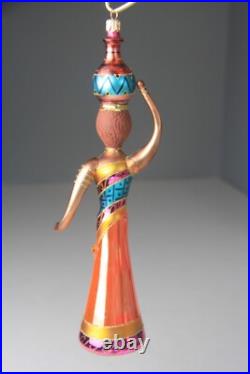 VTG 1999 Christopher Radko Moroccan Maiden Hand blown Glass Christmas Ornament