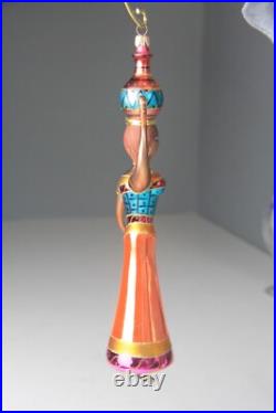 VTG 1999 Christopher Radko Moroccan Maiden Hand blown Glass Christmas Ornament