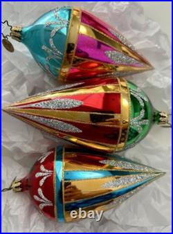 VTG Christopher Radko Fantasia Florette 1010402 Set of 3 No Box Estate Find