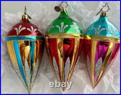 VTG Christopher Radko Fantasia Florette 1010402 Set of 3 No Box Estate Find