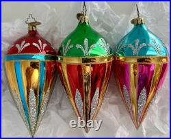 VTG Christopher Radko Fantasia Florette 1010402 Set of 3 No Box Estate Find