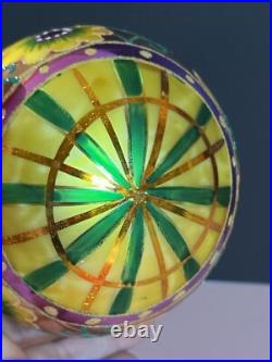 VTG Christopher Radko HONEY BLOSSOMS Floral Yellow Round Ball Ornament 0105540