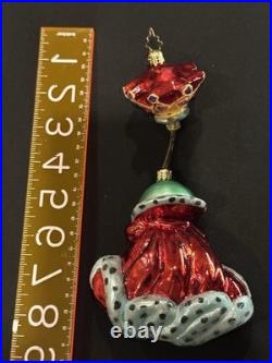 VTG Christopher Radko LILY PAD PRINCE 2 Piece Springy Frog Ornament 1010992 Box