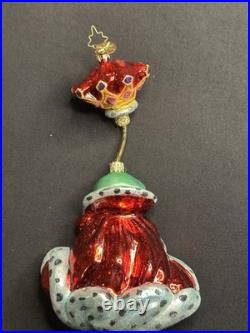 VTG Christopher Radko LILY PAD PRINCE 2 Piece Springy Frog Ornament 1010992 Box