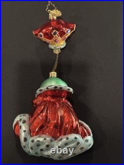 VTG Christopher Radko LILY PAD PRINCE 2 Piece Springy Frog Ornament 1010992 Box