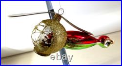 VTG Christopher Radko SANTA COPTER Helicopter Blown Glass Ornament 1995 DS51