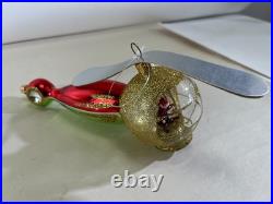 VTG Christopher Radko SANTA COPTER Helicopter Blown Glass Ornament 1995 DS51