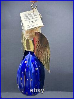 VTG Christopher Radko STAR ANGEL Italian Ornament Blue Blonde Guitar 96-081-0