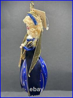 VTG Christopher Radko STAR ANGEL Italian Ornament Blue Blonde Guitar 96-081-0