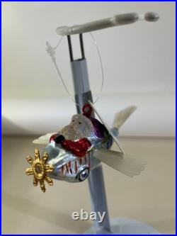 VTG Christopher Radko Through The Clouds Santa Glass Christmas Ornament 5 DS51