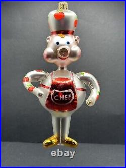 VTG Christopher Radko WILBER Pork Recipes Chef Pig Italian Ornament 94-273-0